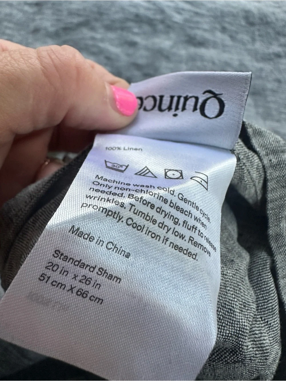 NWOT QUINCE European Linen Duvet Cover Set In Charcoal Chambray - Full/Queen